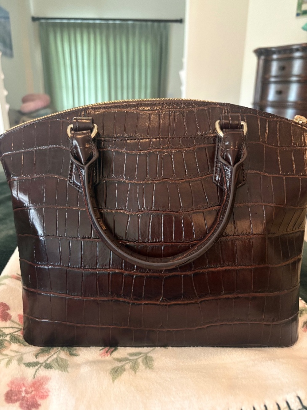 Brahmin Duxbury Satchel-Chocolate Brava